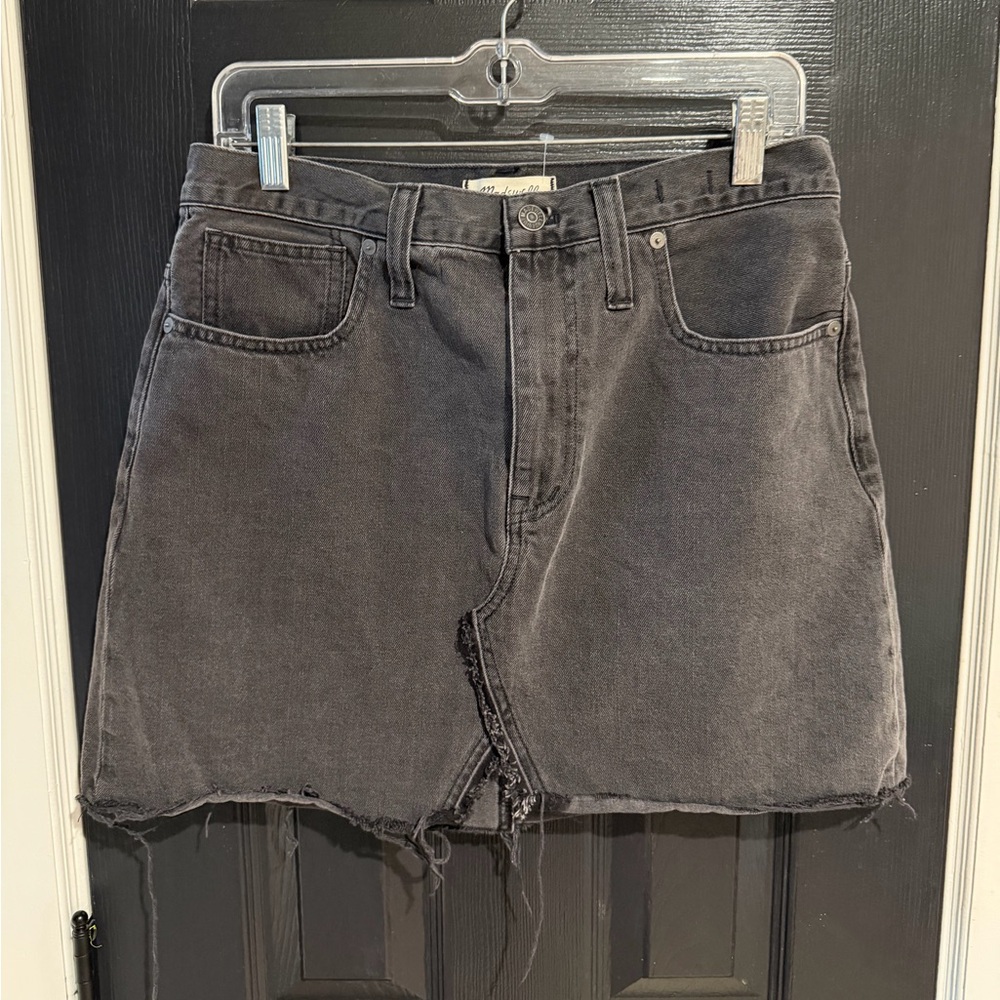 Madewell Faded Black Denim Mini Skirt